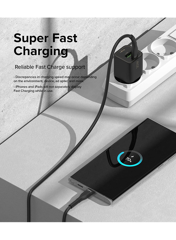 Ringke Fast Charging Pastel Cable USB Type-C to Type-C Black (1.2m)